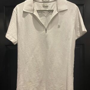 Diesel White Short-Sleeve Zip Collar Polo